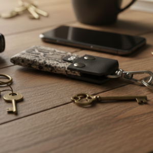 Llaveros de cinta con cuero